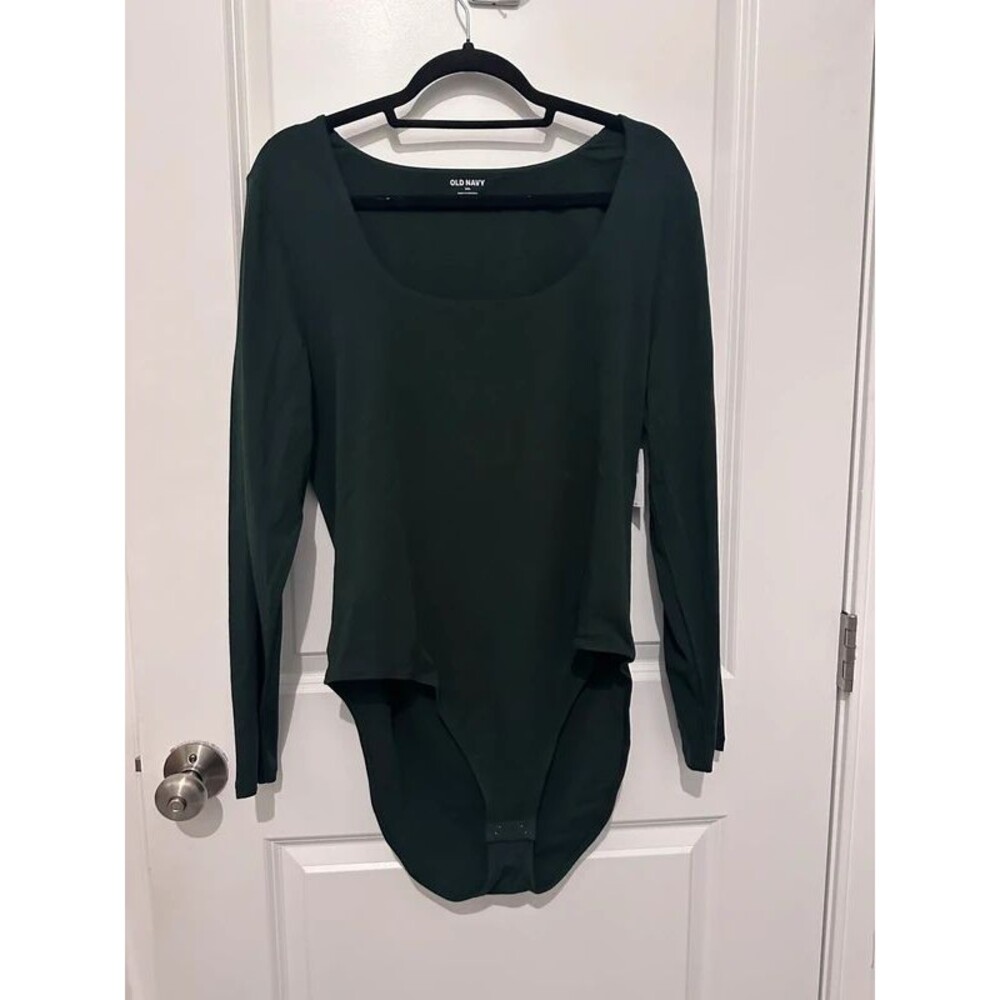 Old Navy Dark Green Scoop Neck Long Sleeve Bodysuit - XXL NWT